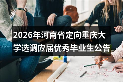 2026年河南省定向重庆大学选调应届优秀毕业生公告 图片