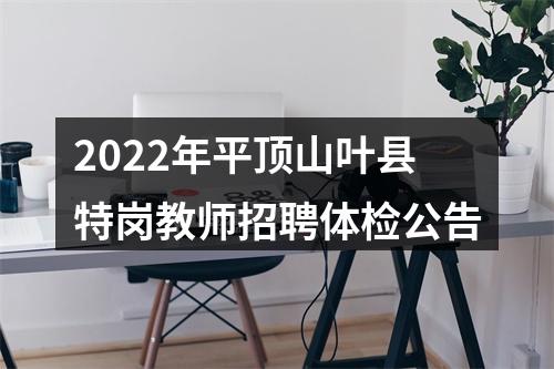 2022年平顶山叶县特岗教师招聘体检公告 图片