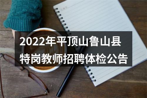 2022年平顶山鲁山县特岗教师招聘体检公告 图片