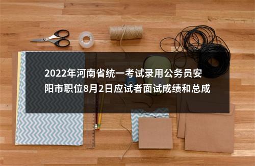 2022年河南省统一考试录用公务员安阳市职位8月2日应试者面试成绩和总成绩公告 图片