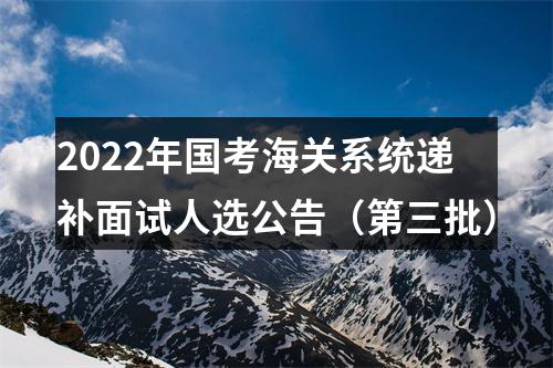 2022年国考海关系统递补面试人选公告（第三批） 图片